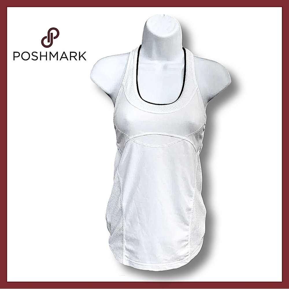 Adidas Climalite Workout Tank Top, White w/Black Trim Like New